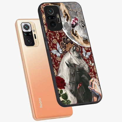 Moonlit Royal Stallion Glass Case displayed in angled mockup highlighting powerful stallion illustration with royal night aesthetic.
