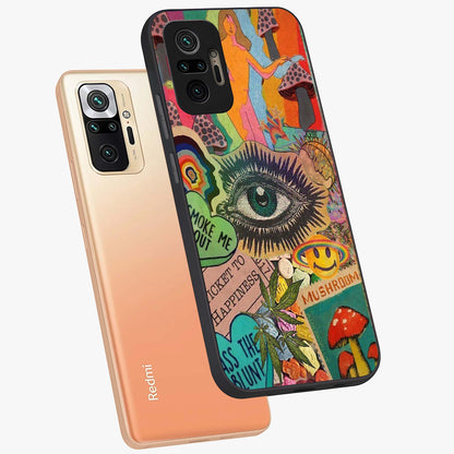 Mystic Eye Wonderland Glass Case displayed in angled mockup highlighting magical eye illustration with dreamy aesthetic.