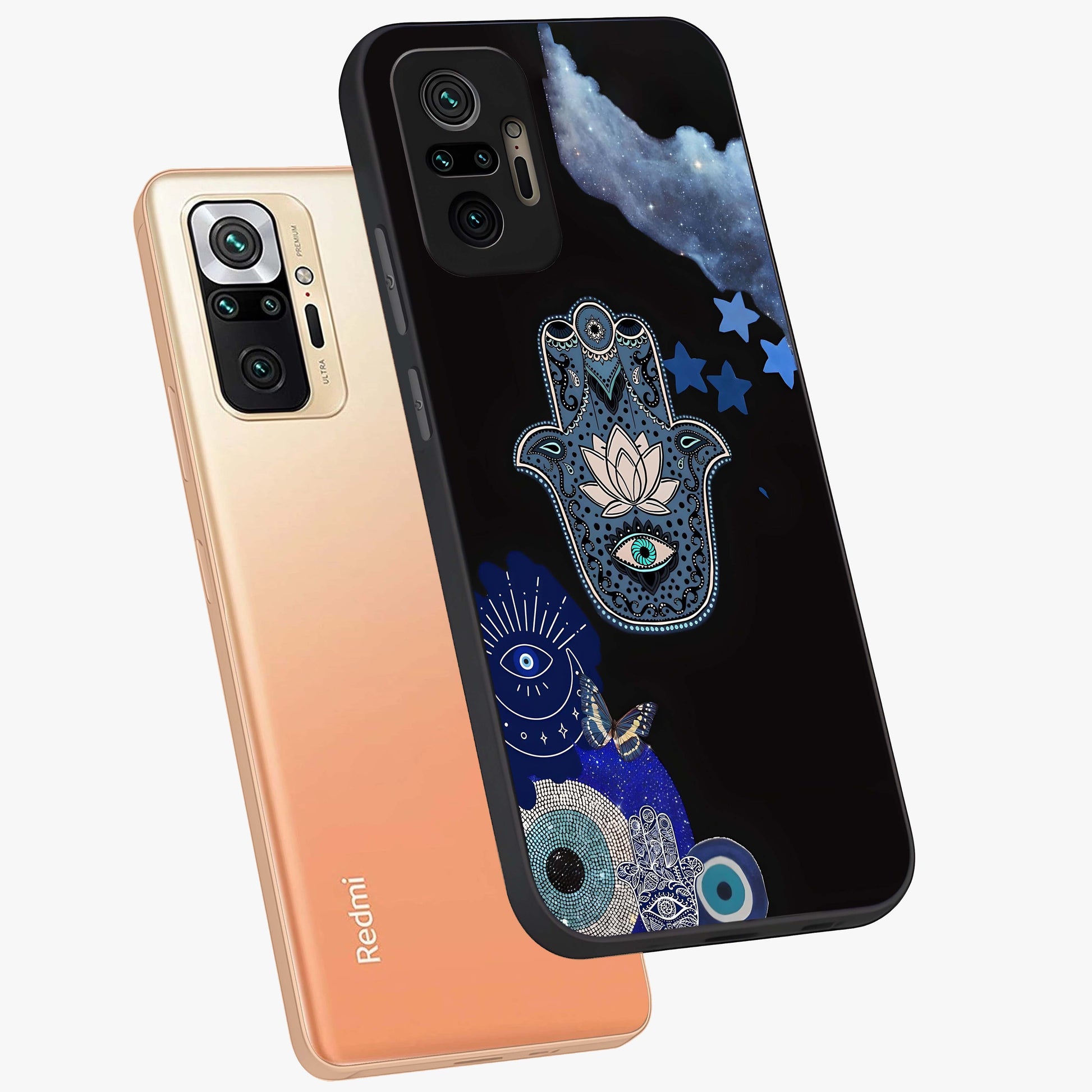 Mystic Hand Aura Glass Case displayed in angled mockup highlighting magical aura design with spiritual aesthetic style.