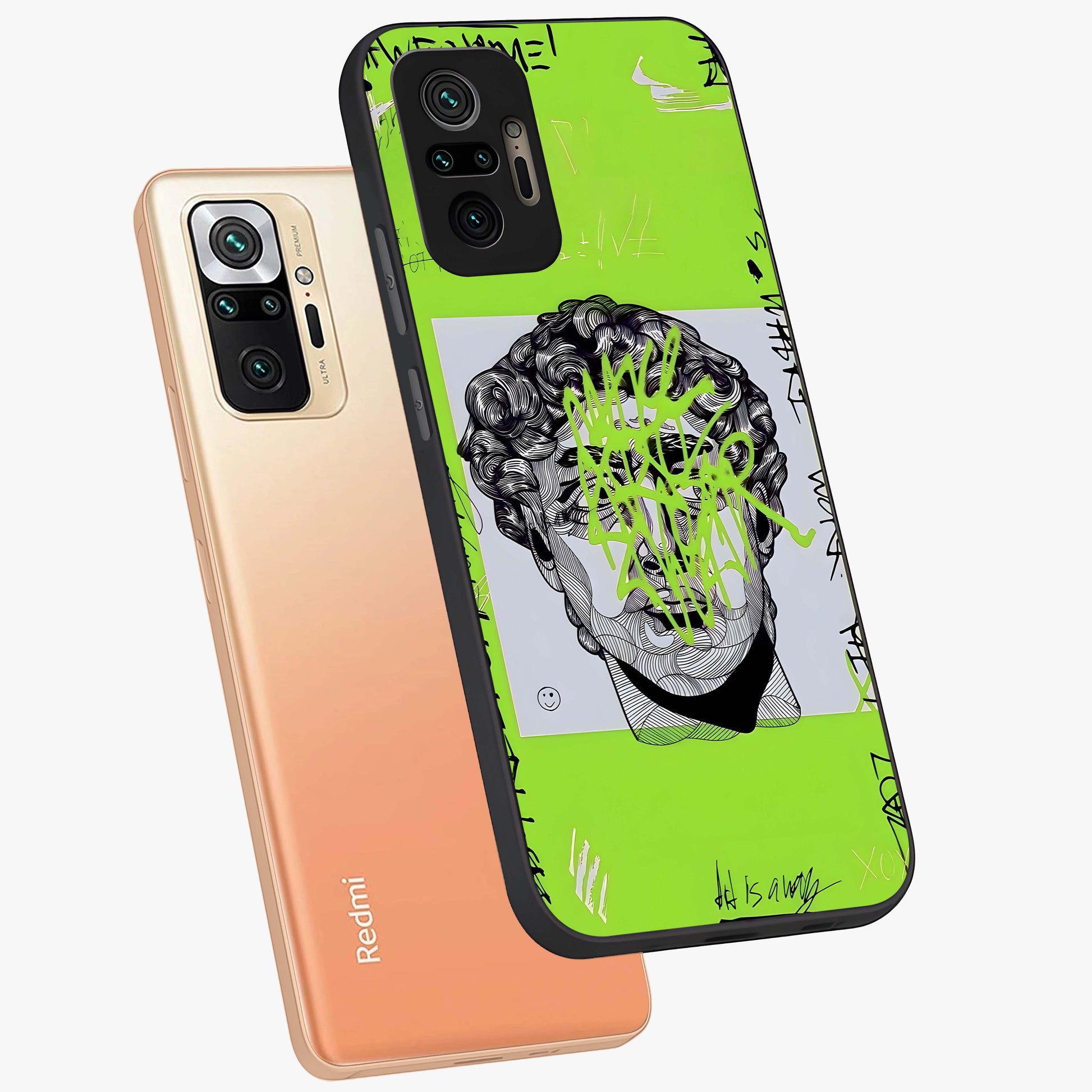 Neo Graffiti Rebellion Glass Case displayed in angled mockup highlighting urban street art design with rebellious aesthetic.