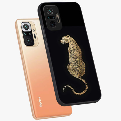 Regal Leopard Glass Case displayed in angled mockup highlighting powerful animal illustration with stylish wild aesthetic.