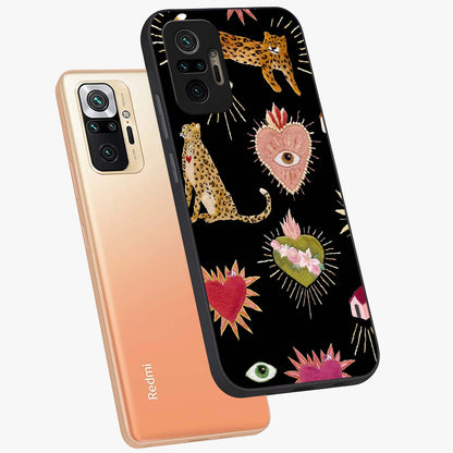 Sacred Jungle Heart Glass Case displayed in angled mockup highlighting lush tropical design with natural aesthetic style.