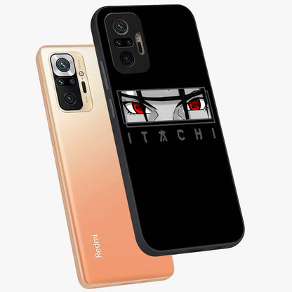 Scarlet Gaze Dominance Glass Case displayed in angled mockup highlighting intense visual design with bold scarlet aesthetic.
