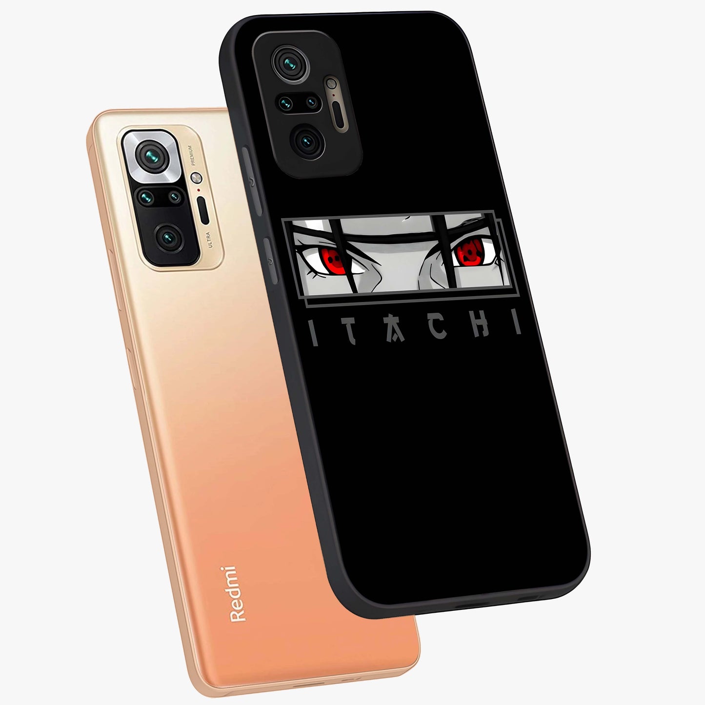 Scarlet Gaze Dominance Glass Case displayed in angled mockup highlighting intense visual design with bold scarlet aesthetic.