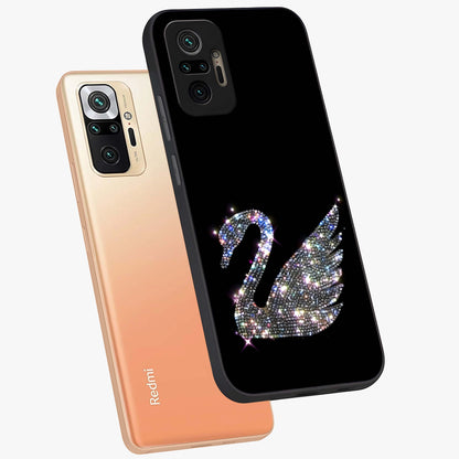 Starlit Swan Grace Glass Case displayed in angled mockup highlighting elegant swan illustration with dreamy celestial aesthetic.
