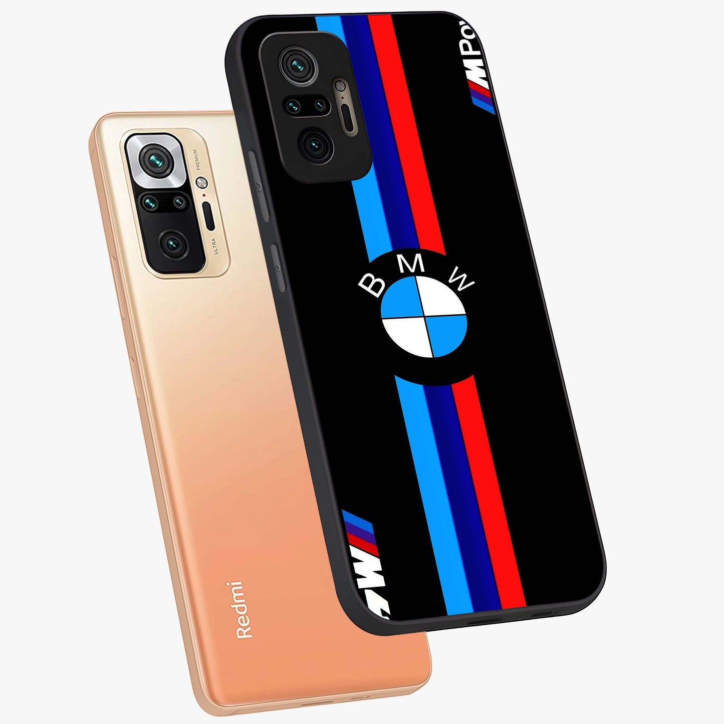 Turbo BMW Beast Glass Case displayed in angled mockup highlighting sleek racing car design with bold automotive aesthetic.