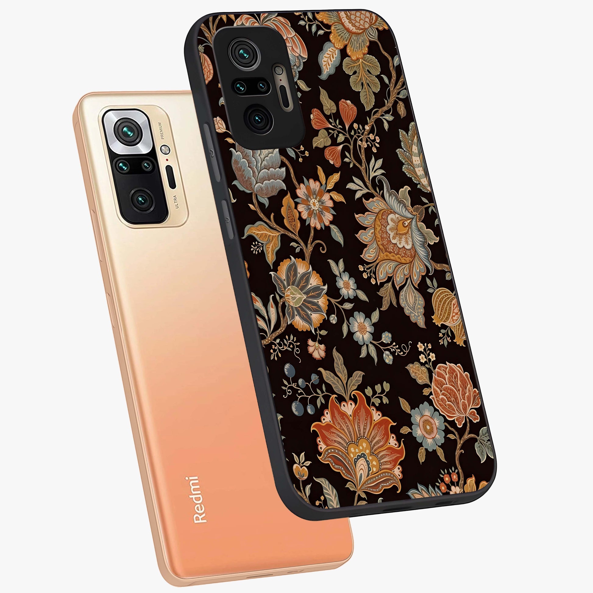 Vintage Floral Dream Glass Case displayed in angled mockup highlighting elegant vintage flower design with soft aesthetic style.