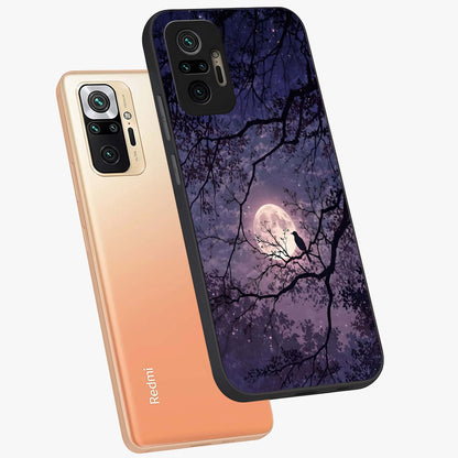 Whispering Moon Silence Glass Case displayed in angled mockup highlighting calm lunar design with dreamy night aesthetic.