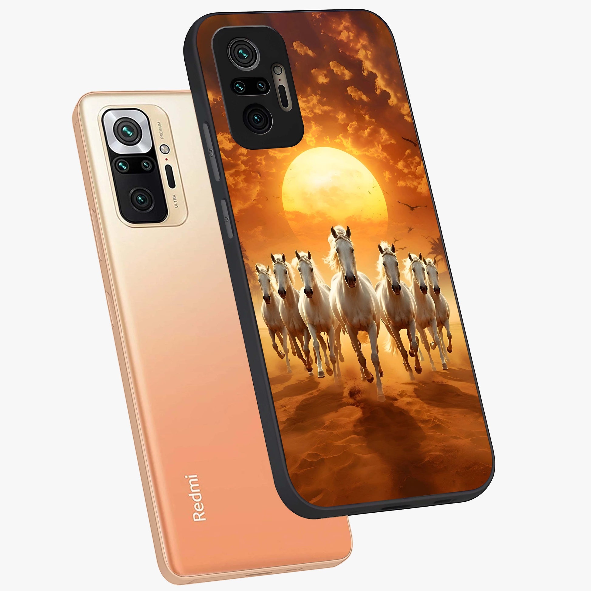 Wild Sunset Majesty Glass Case displayed in angled mockup highlighting vibrant sunset sky design with scenic aesthetic.