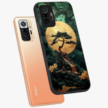 Zen Moon Rise Glass Case displayed in angled mockup highlighting peaceful lunar design with zen aesthetic style.