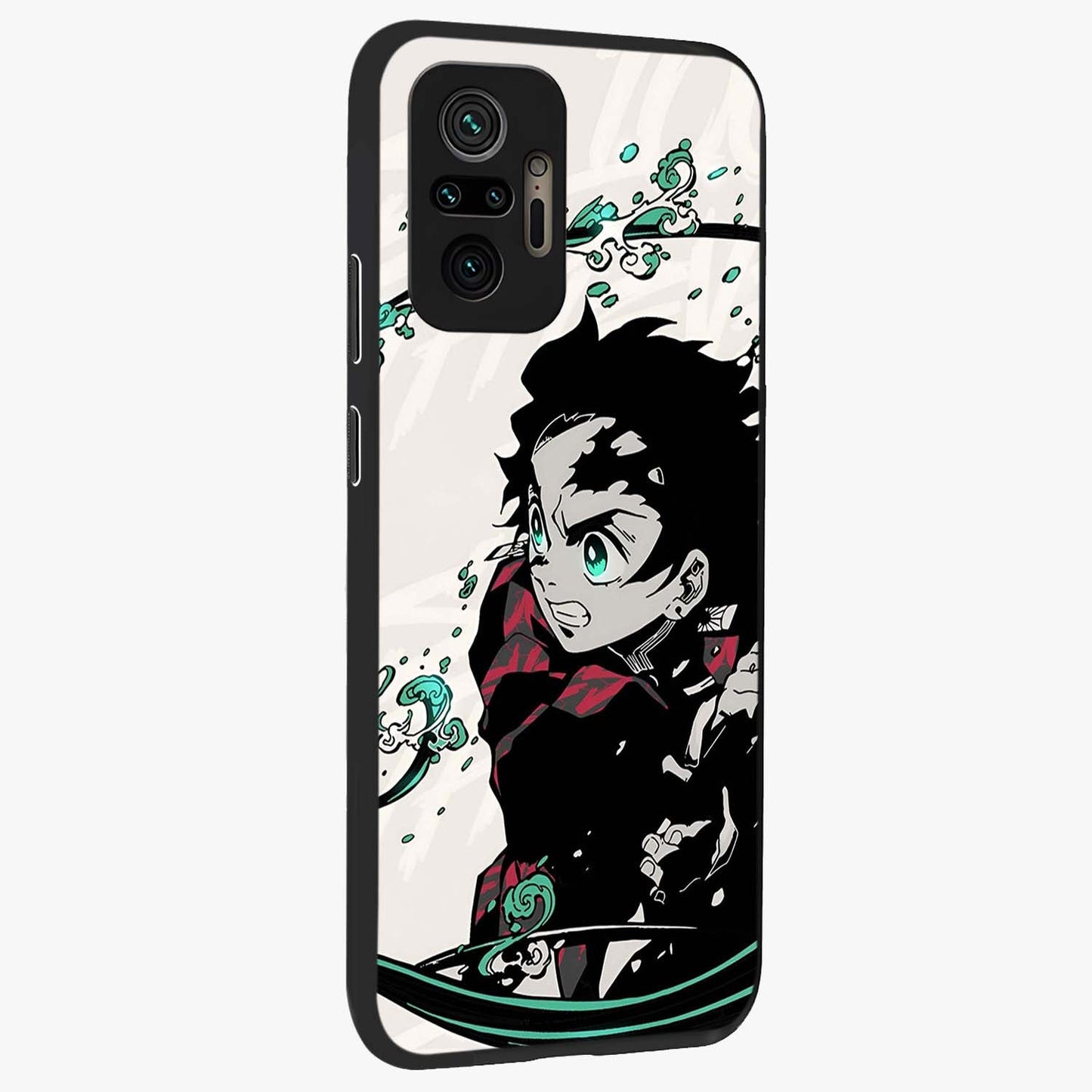 Demon Slayer Glass Case upright view showcasing powerful anime artwork with intense warrior theme.
