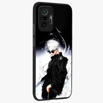Limitless Shadow King Glass Case upright view showcasing bold shadow warrior artwork with epic fantasy theme.