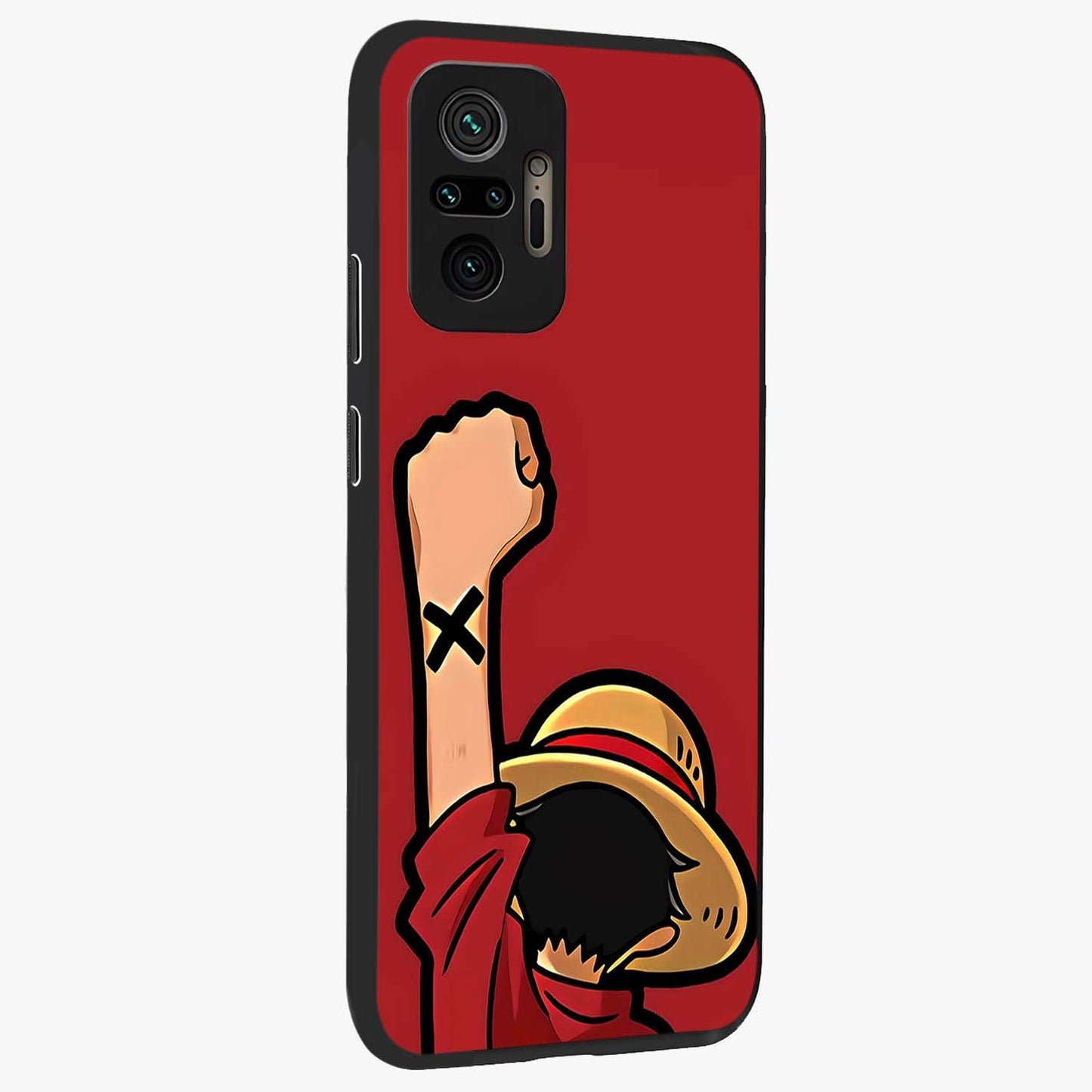 Luffy X Spirit Glass Case upright view showcasing striking anime artwork with adventurous character theme.