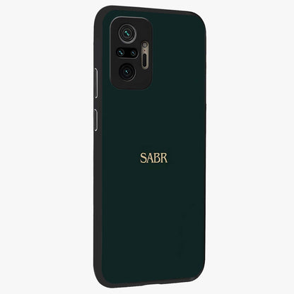Sabr Minimal Patience Glass Case upright view showcasing calm minimalist artwork with motivational patience theme.