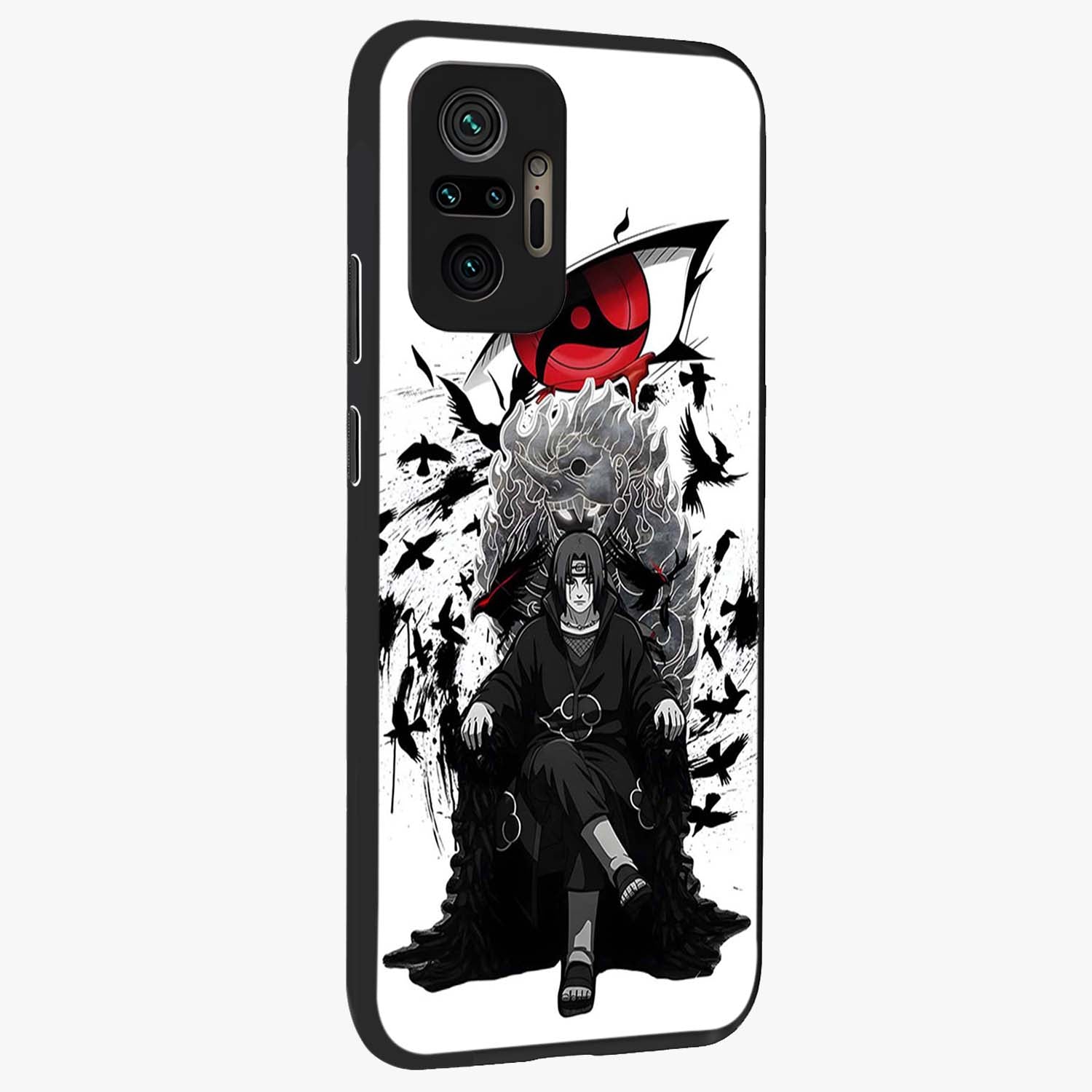 Uchiha Shadow Throne Glass Case upright view showcasing magical underwater galaxy artwork with vibrant cosmic theme.