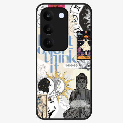 Ethereal Thoughts Glass Case showing flat back view with dreamy artistic artwork and glossy glass finish.