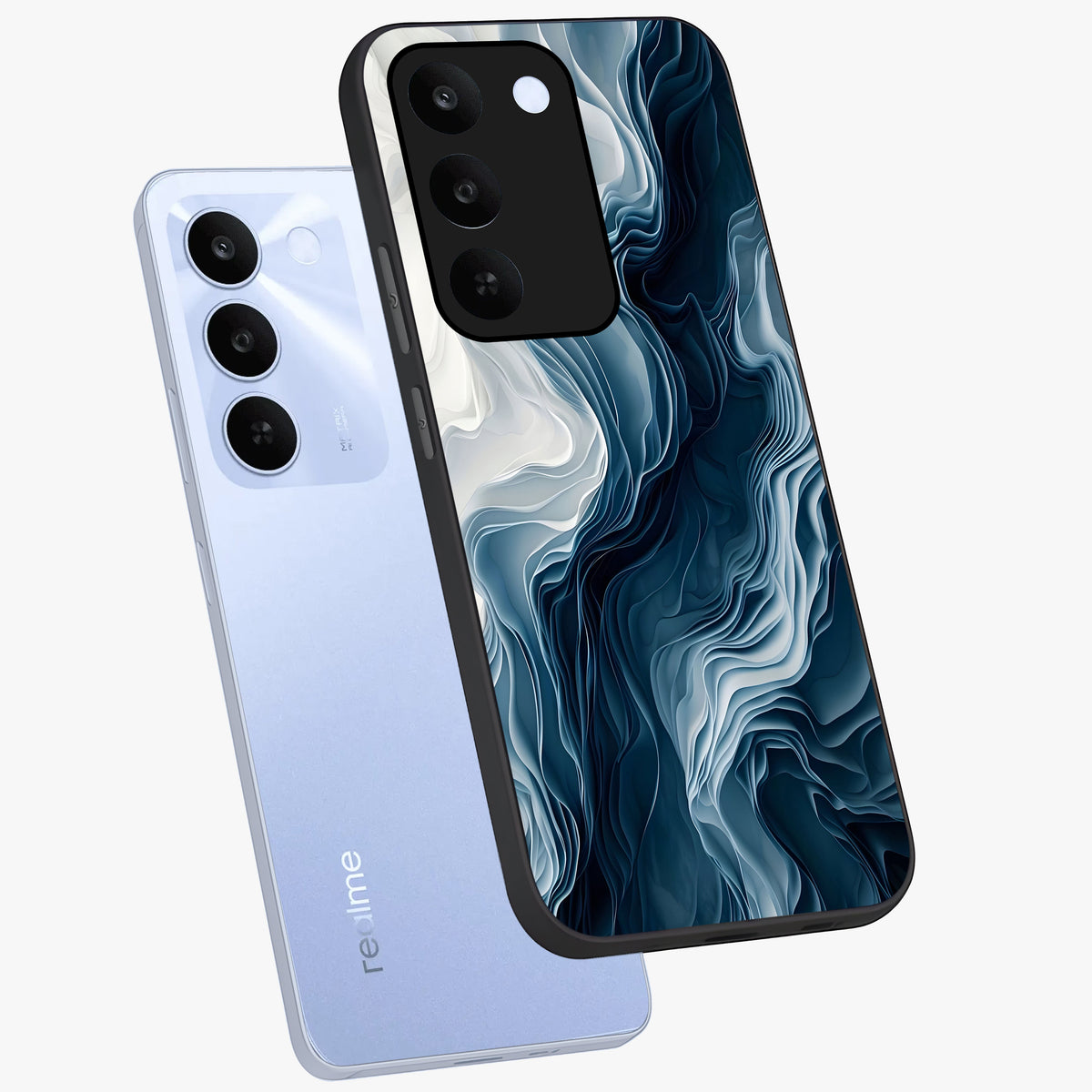 Ethereal Paper Marble Glass Case displayed in angled mockup highlighting elegant marble pattern with modern aesthetic style.