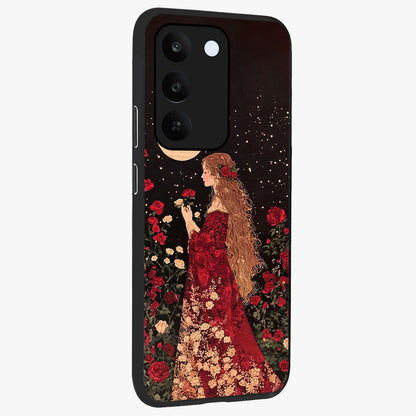 Crimson Dreams Glass Case upright view showcasing dreamy red toned artwork with modern aesthetic style.