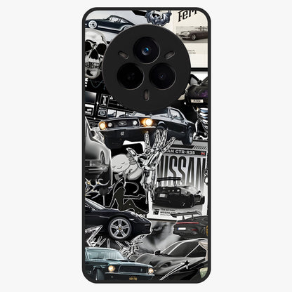 Aesthetic Dark Love Glass Case showing flat back view with dark romantic artwork and glossy glass finish.