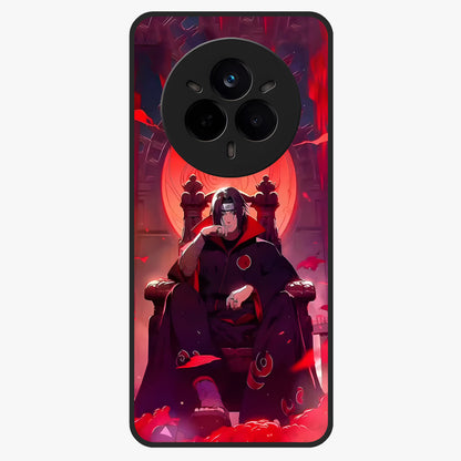 Blood Moon Sovereign Glass Case showing flat back view with mystical blood moon artwork and glossy glass finish.