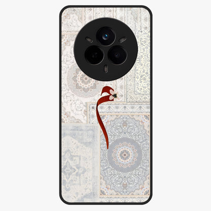 White Aesthetic Bow Glass Case showing flat back view with minimal bow artwork and glossy glass finish.