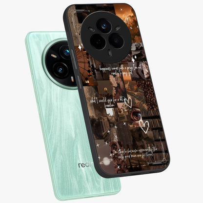 Bittersweet Aesthetic Chaos Glass Case displayed in angled mockup highlighting expressive abstract artwork and edgy aesthetic theme.