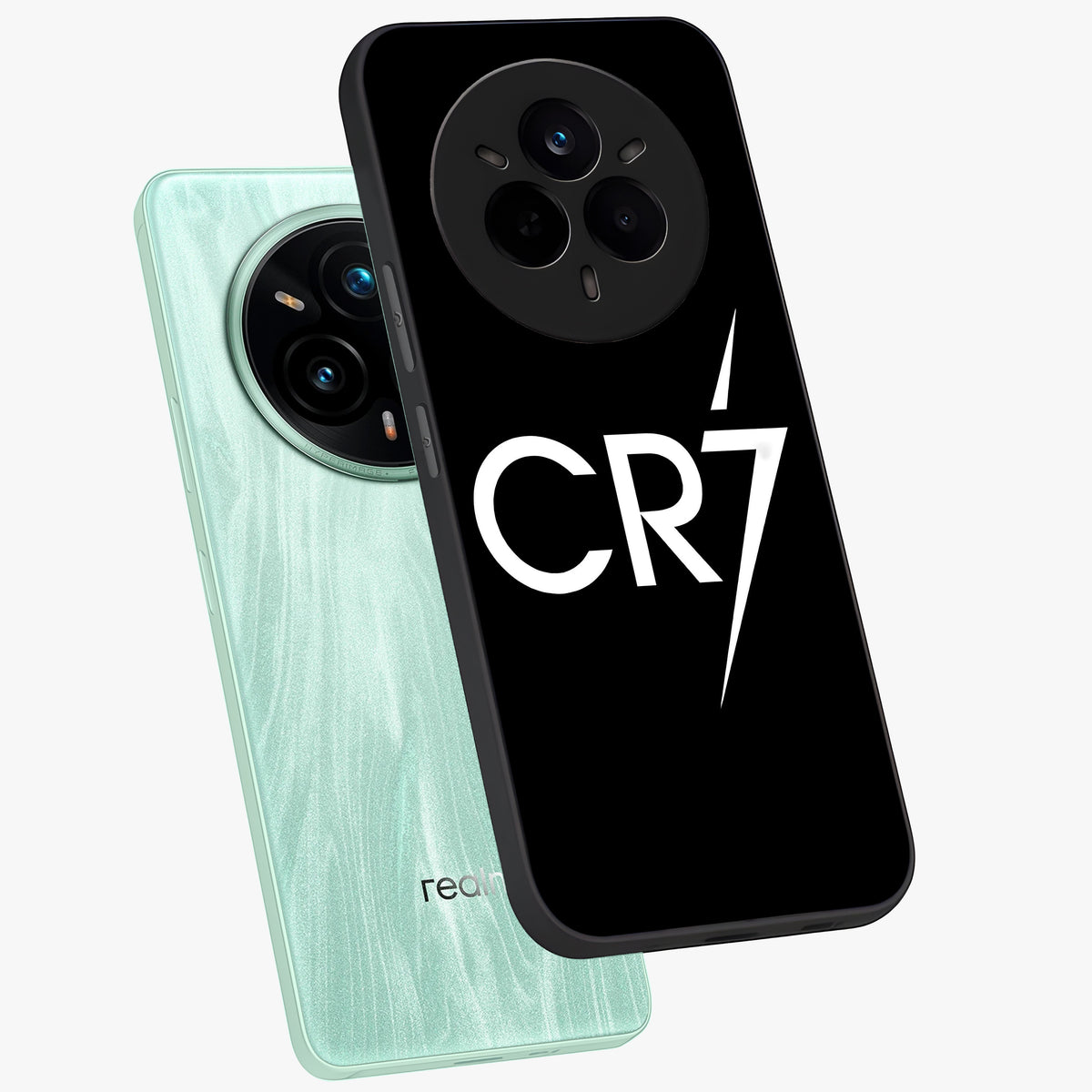 Cr7 Elite Strike Glass Case displayed in angled mockup highlighting powerful sports graphic with bold athletic theme.