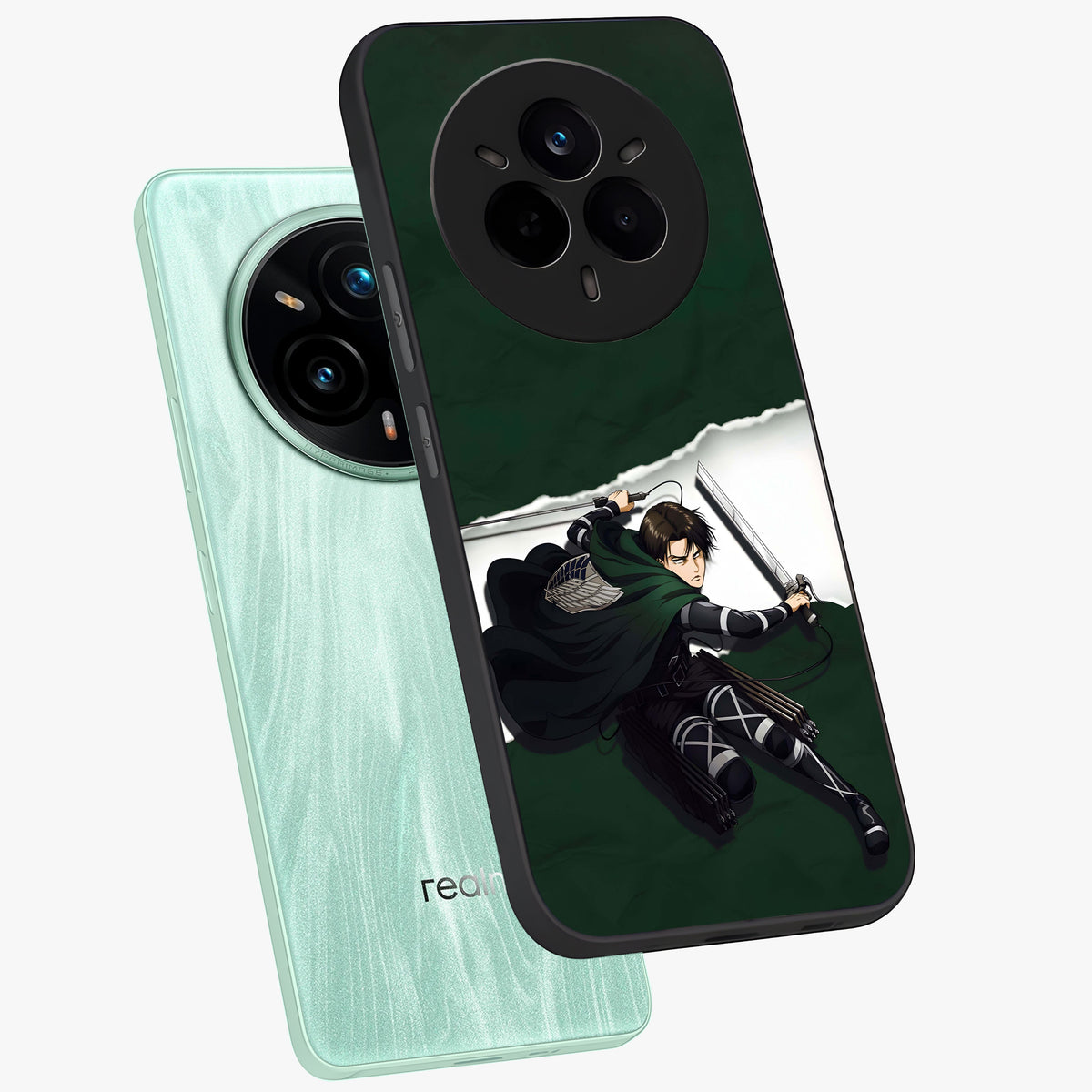 Emerald War Vanguard Glass Case displayed in angled mockup highlighting intense battle inspired design with emerald tone aesthetic.