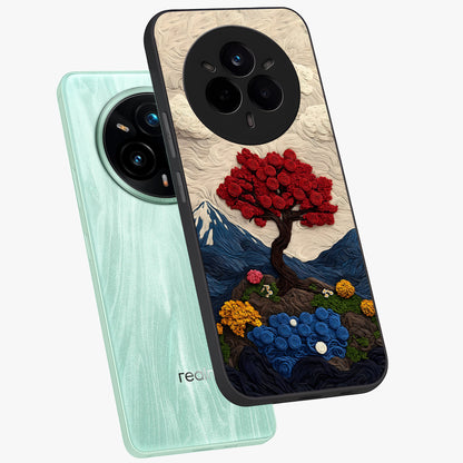 Eternal Nature Tapestry Glass Case displayed in angled mockup highlighting detailed botanical pattern with artistic aesthetic.