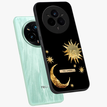 Gold Sun Blush Glass Case displayed in angled mockup highlighting radiant sun design with warm golden aesthetic.