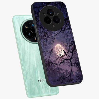 Whispering Moon Silence Glass Case displayed in angled mockup highlighting calm lunar design with dreamy night aesthetic.