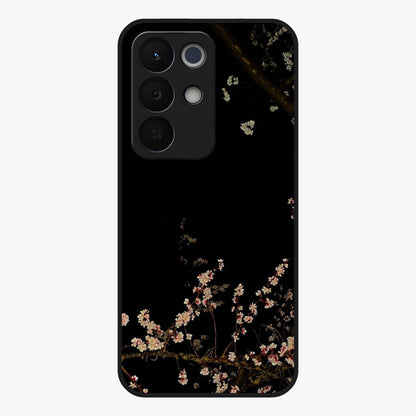 Petal Moon Light With Custom Name Glass Case showing flat back view with floral moonlight artwork and personalized name design.
