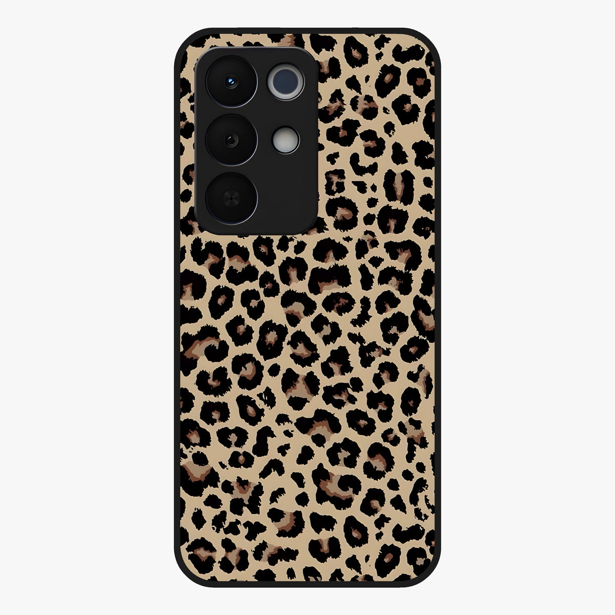 Savage Chic Pattern Glass Case showing flat back view with stylish patterned artwork and glossy glass finish.