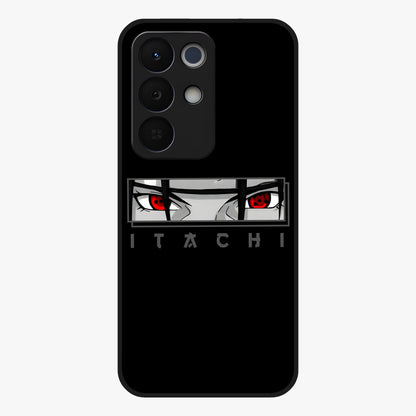 Scarlet Gaze Dominance Glass Case showing flat back view with striking red themed artwork and glossy glass finish.