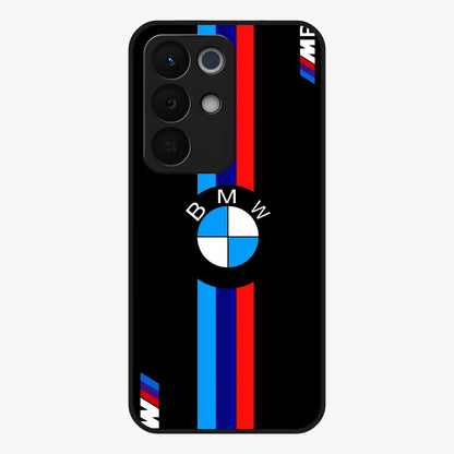Turbo BMW Beast Glass Case showing flat back view with high performance sports car artwork and glossy glass finish.