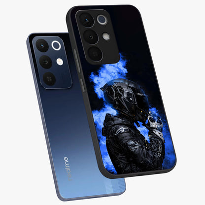 Cyber Sentinel Protocol Glass Case displayed in angled mockup highlighting digital cyber design with sci-fi aesthetic style.