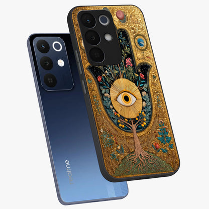 Ethereal Evil Eye Glass Case displayed in angled mockup highlighting protective evil eye symbol with spiritual aesthetic design.
