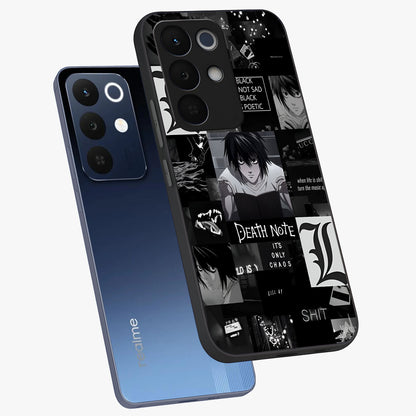 Midnight Chaos Mind Glass Case displayed in angled mockup highlighting chaotic artistic design with dramatic midnight aesthetic.