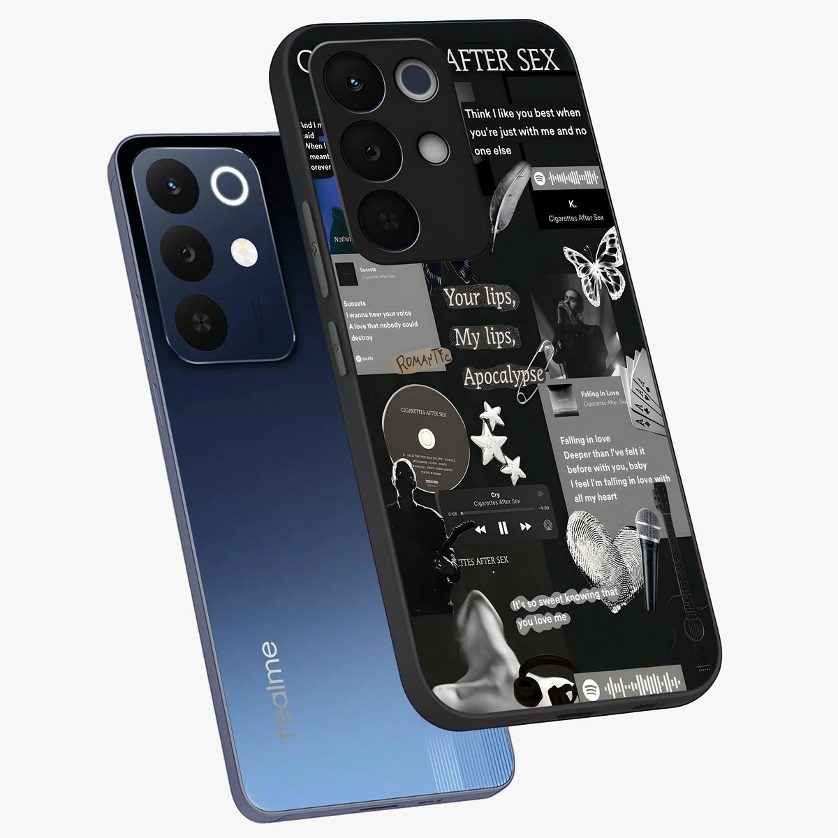 Midnight Love Echo Glass Case displayed in angled mockup highlighting elegant love inspired design with deep aesthetic style.