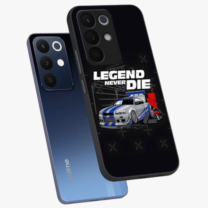 Midnight Racing Legacy Glass Case displayed in angled mockup highlighting dynamic automotive design with bold midnight aesthetic.
