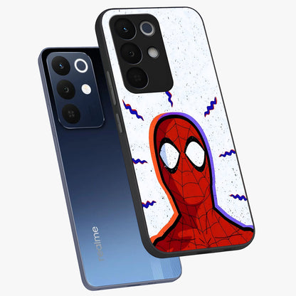 Omg Spiderman Glass Case displayed in angled mockup highlighting dynamic hero illustration with action comic aesthetic.