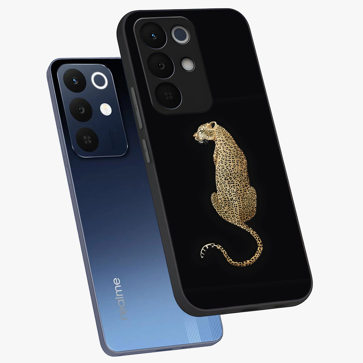 Regal Leopard Glass Case displayed in angled mockup highlighting powerful animal illustration with stylish wild aesthetic.