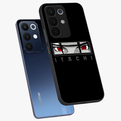 Scarlet Gaze Dominance Glass Case displayed in angled mockup highlighting intense visual design with bold scarlet aesthetic.