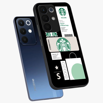 Starbucks Mocha Glass Case displayed in angled mockup highlighting stylish mocha themed design with cozy café aesthetic.