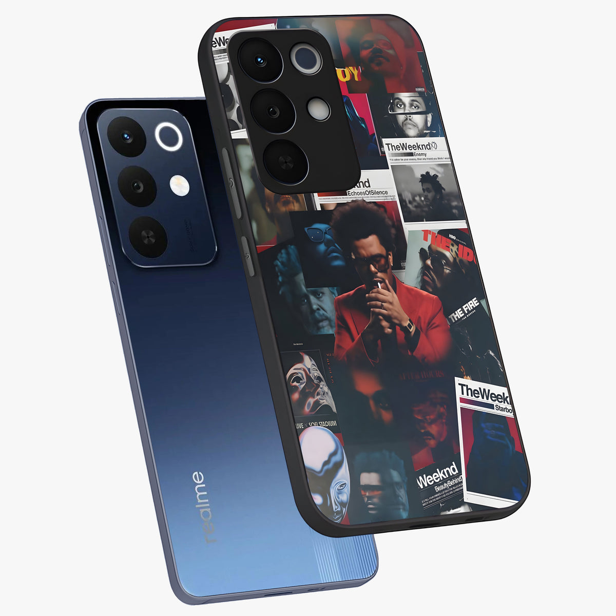 The Weeknd Glass Case displayed in angled mockup highlighting stylish pop culture inspired design with modern aesthetic.