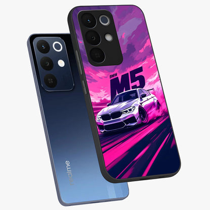 Velocity Drift Pulse Glass Case displayed in angled mockup highlighting dynamic drift design with sporty automotive aesthetic.