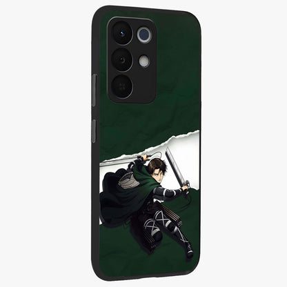 Emerald War Vanguard Glass Case upright view showcasing dramatic warrior artwork with bold fantasy theme.