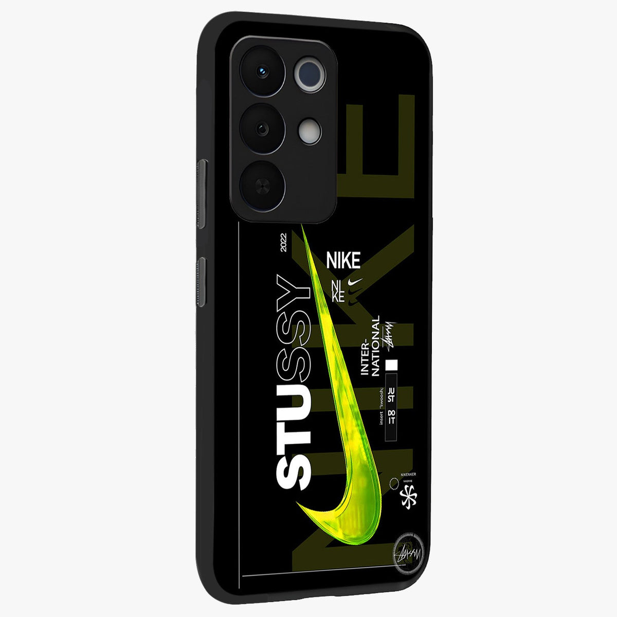 Neon Street Edition Glass Case upright view showcasing colorful neon artwork with modern street culture theme.