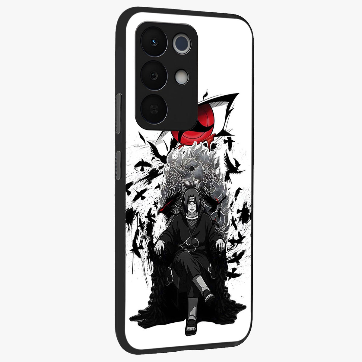 Uchiha Shadow Throne Glass Case upright view showcasing magical underwater galaxy artwork with vibrant cosmic theme.