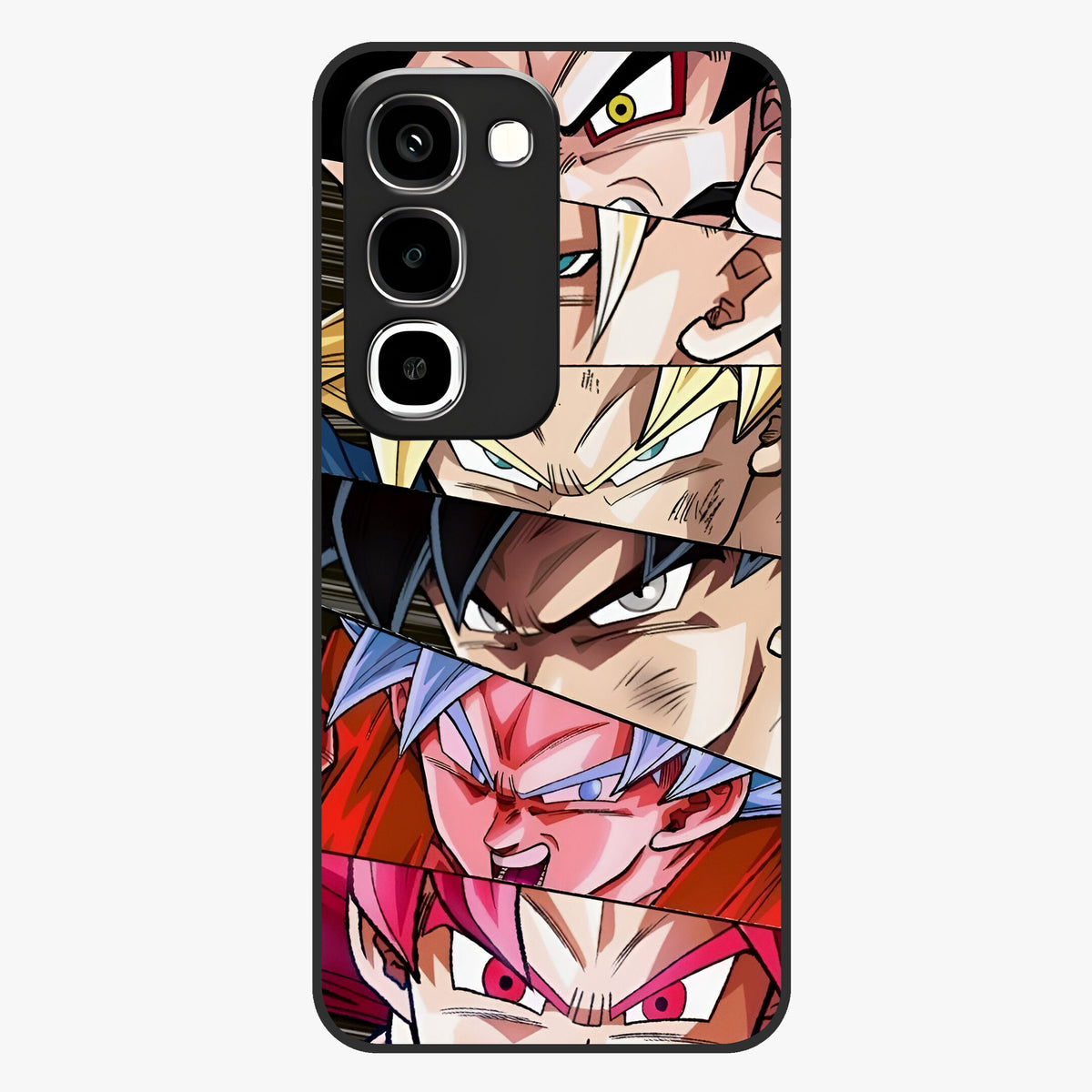 Anime Character Glass Case showing flat back view with vibrant anime artwork and glossy glass finish.